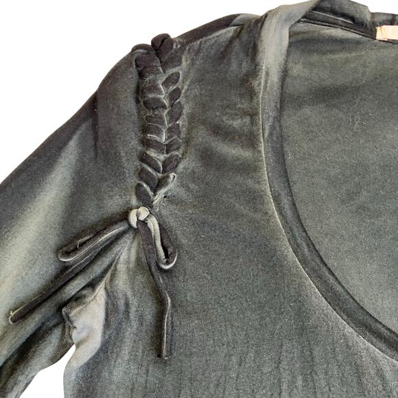 Fornarina LTD Vtg Y2K Tie-dye Scoop Neck Top Blouse Lace-up Shoulders Sequinned - Picture 9 of 16